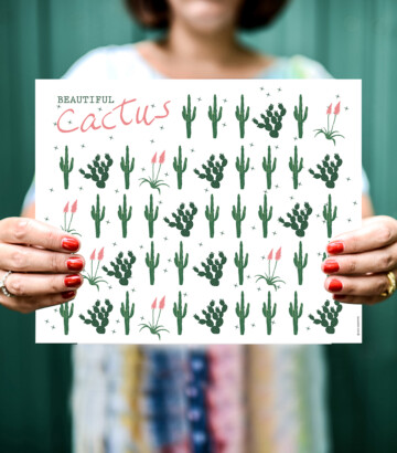 Multiple Cacti Poster