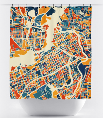 Map shower curtain