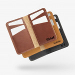 Customizable vertical leather wallet