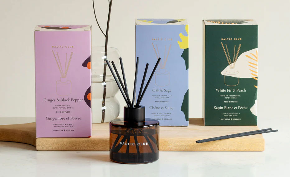 Reed diffuser from Baltic Club has many beautiful fragrances