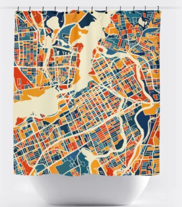 Map shower curtain