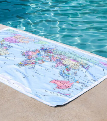 World map microfiber towel