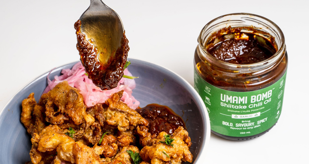 roasted garlic shiitake chili oil from Vumami