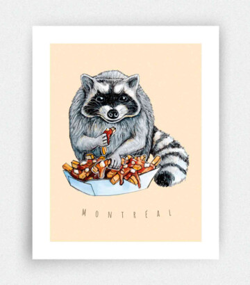 Montreal Print – Racoon & Poutine