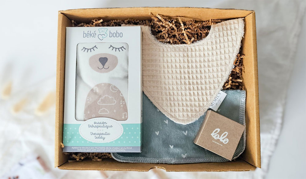 Bundle of joy baby box with many products who makes good baby shower gift ideas