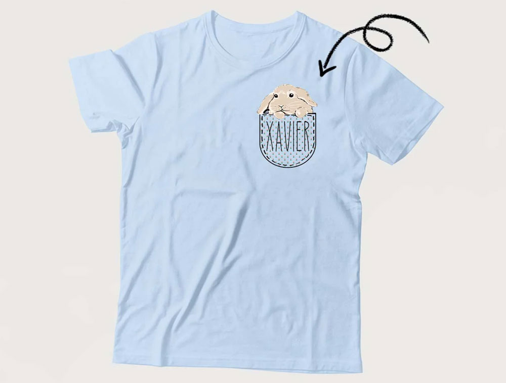 Customizable t-shirt for a baby with the name
