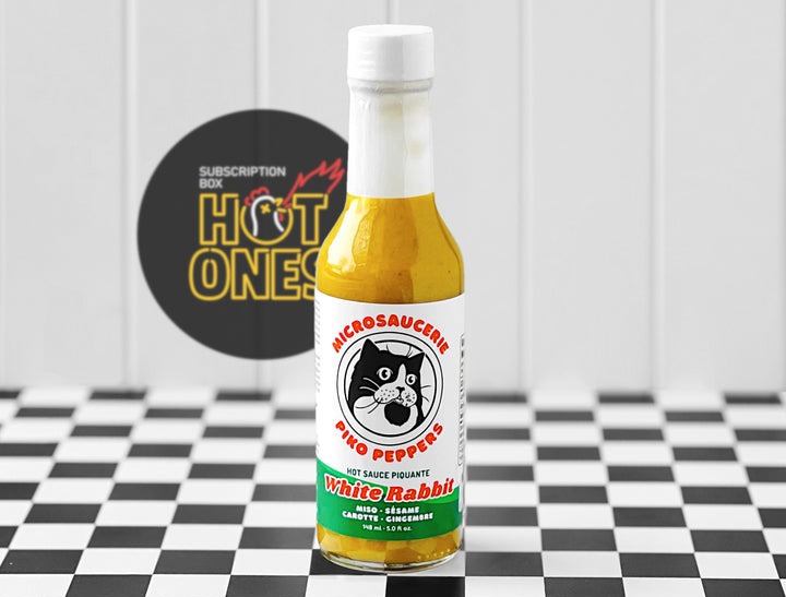 White rabbit hot sauce with miso, sesame seeds and carrots