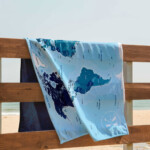 World map microfiber towel