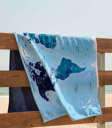 World map microfiber towel