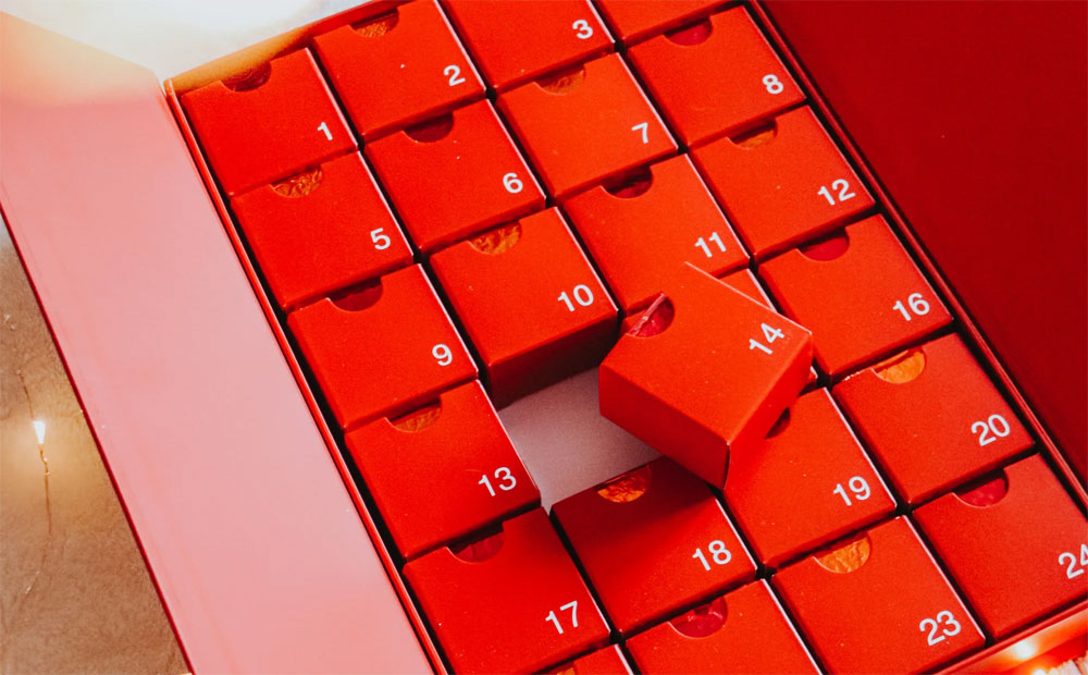 Advent calendar with bath bombs