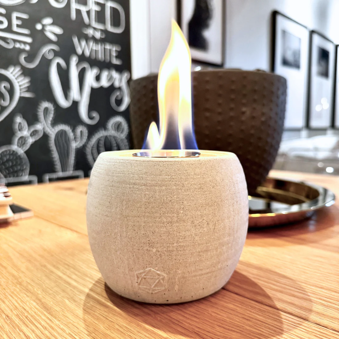 Concrete mini fireplace