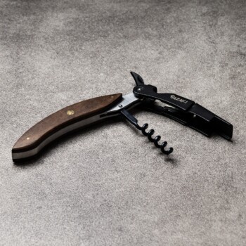 Walnut Wine Corkscrew with Titanium Finish