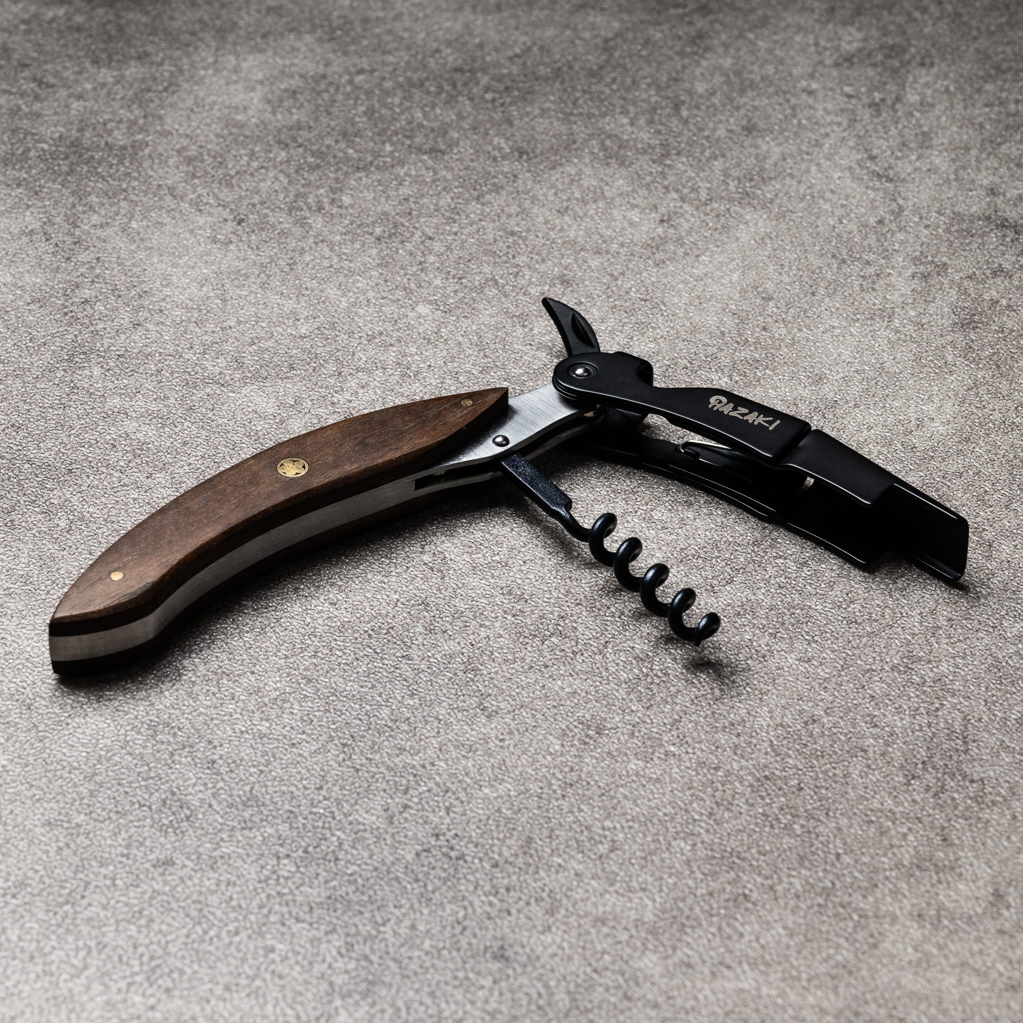 Walnut Wine Corkscrew with Titanium Finish