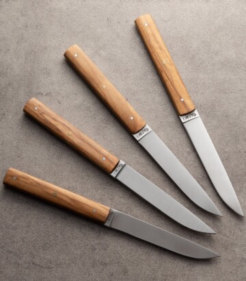 Hazaki Olivewood Japanese Steak Knife Kit